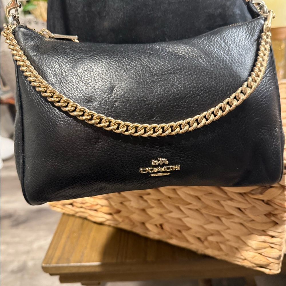 Coach Black Leather Shoulder Bag